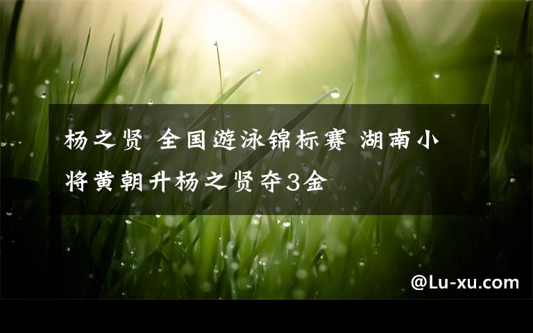 杨之贤 全国游泳锦标赛 湖南小将黄朝升杨之贤夺3金