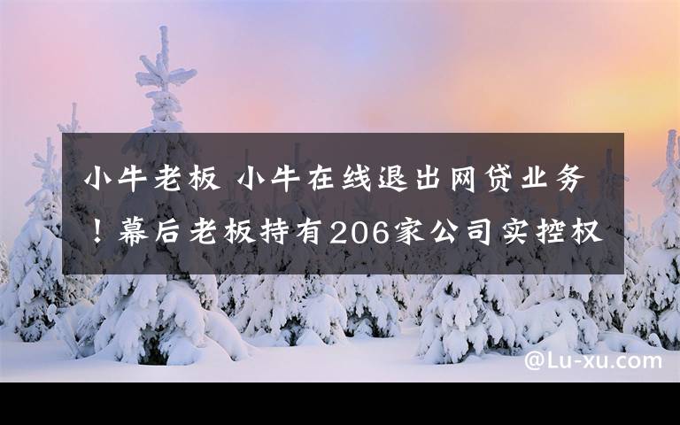 小牛老板 小牛在线退出网贷业务！幕后老板持有206家公司实控权