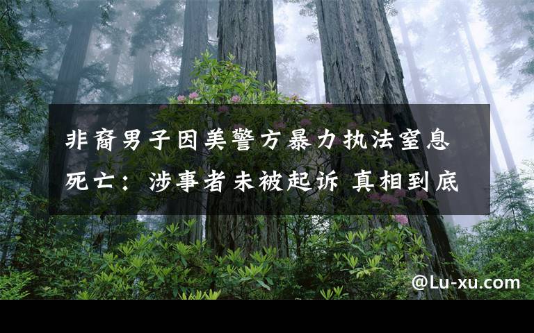 非裔男子因美警方暴力执法窒息死亡：涉事者未被起诉 真相到底是怎样的？