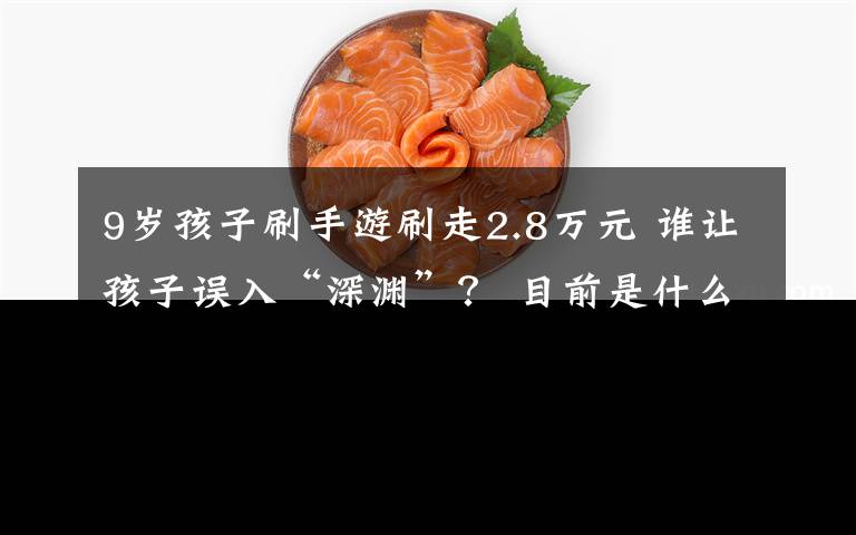 9岁孩子刷手游刷走2.8万元 谁让孩子误入“深渊”？ 目前是什么情况？