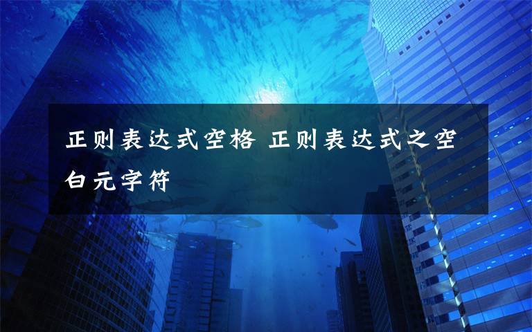 正则表达式空格 正则表达式之空白元字符