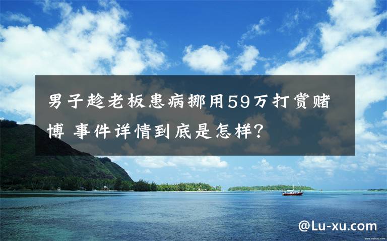 男子趁老板患病挪用59万打赏赌博 事件详情到底是怎样？