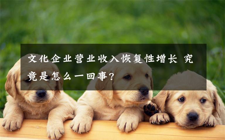 文化企业营业收入恢复性增长 究竟是怎么一回事?