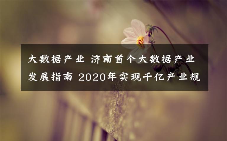 大数据产业 济南首个大数据产业发展指南 2020年实现千亿产业规模