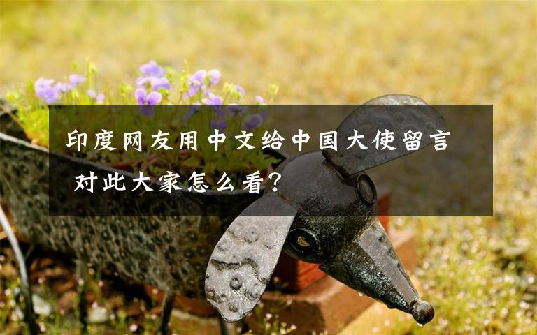 印度网友用中文给中国大使留言 对此大家怎么看？