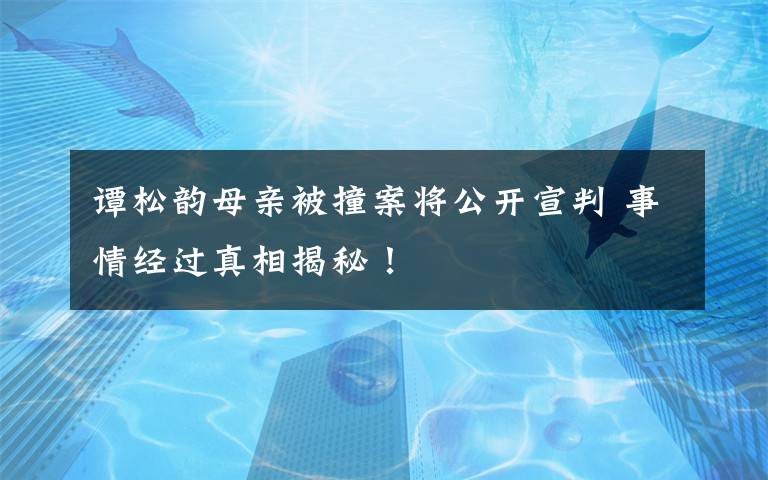 谭松韵母亲被撞案将公开宣判 事情经过真相揭秘！
