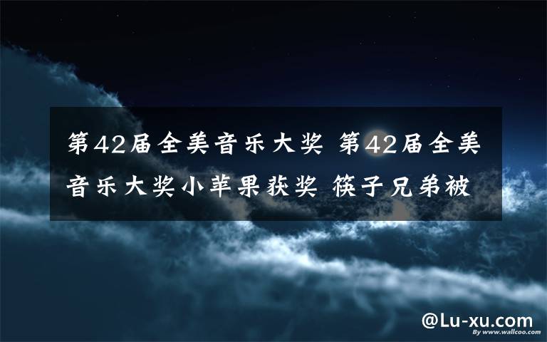 第42届全美音乐大奖 第42届全美音乐大奖小苹果获奖 筷子兄弟被骂否认买奖：买不起