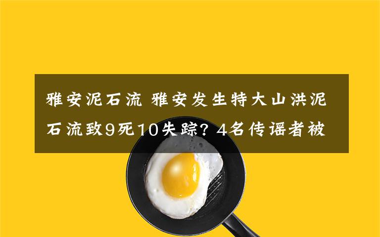 雅安泥石流 雅安发生特大山洪泥石流致9死10失踪? 4名传谣者被拘留