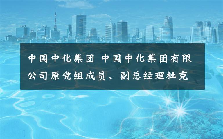 中国中化集团 中国中化集团有限公司原党组成员、副总经理杜克平落马！