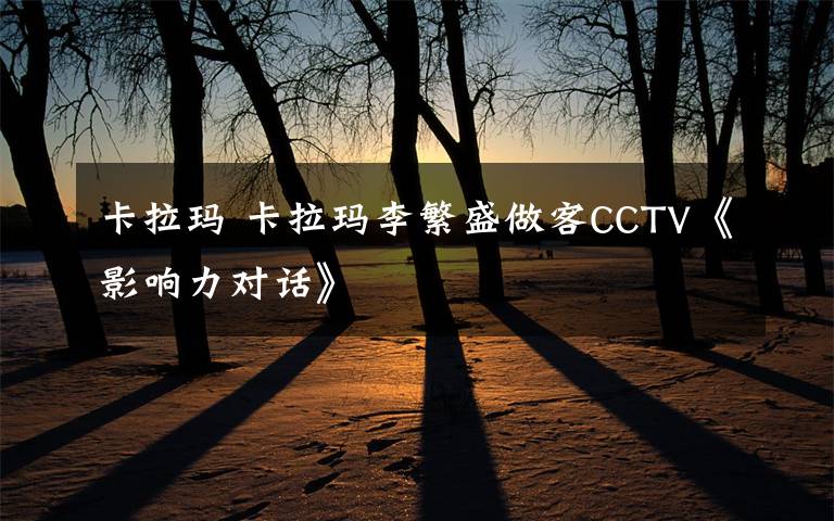 卡拉玛 卡拉玛李繁盛做客CCTV《影响力对话》