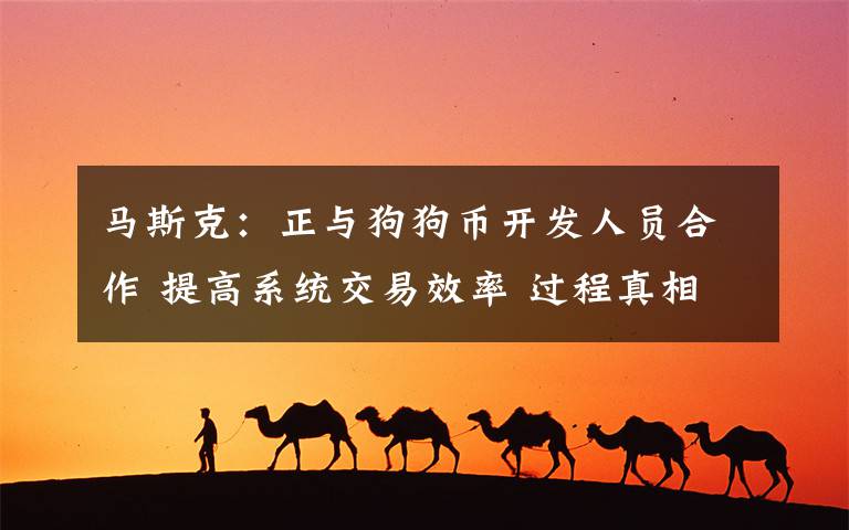 马斯克：正与狗狗币开发人员合作 提高系统交易效率 过程真相详细揭秘！