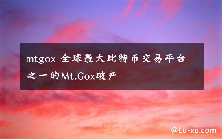 mtgox 全球最大比特币交易平台之一的Mt.Gox破产