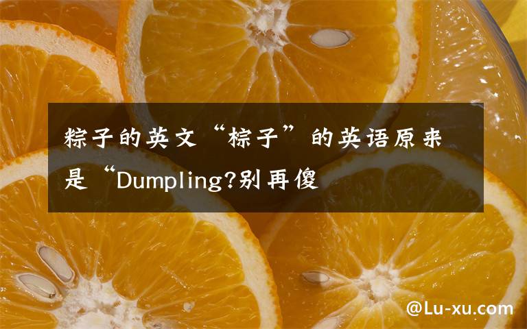 粽子的英文“棕子”的英语原来是“Dumpling?别再傻