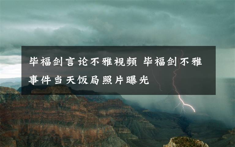 毕福剑言论不雅视频 毕福剑不雅事件当天饭局照片曝光