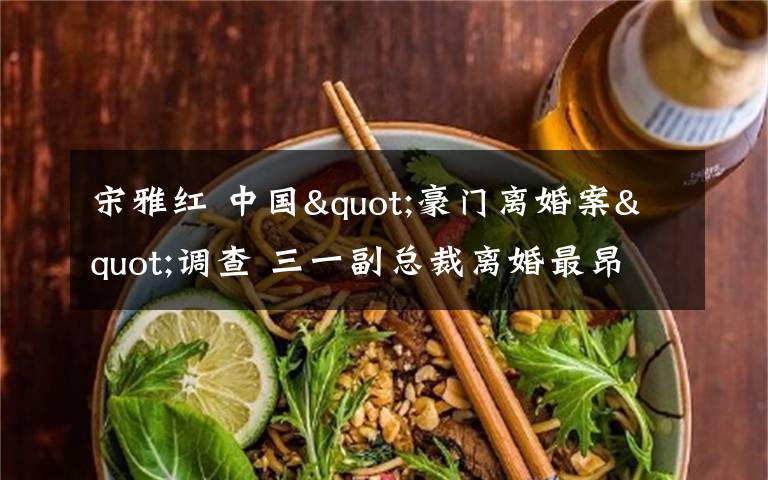 宋雅红 中国"豪门离婚案"调查 三一副总裁离婚最昂贵