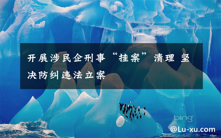 开展涉民企刑事“挂案”清理 坚决防纠违法立案