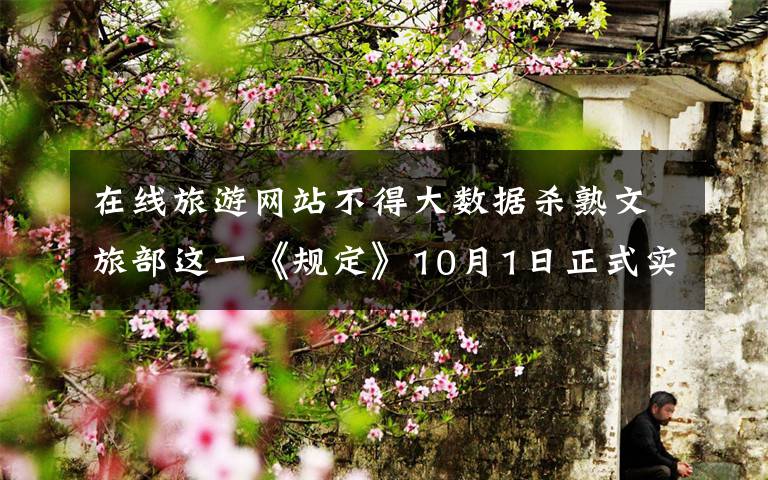 在线旅游网站不得大数据杀熟文旅部这一《规定》10月1日正式实施