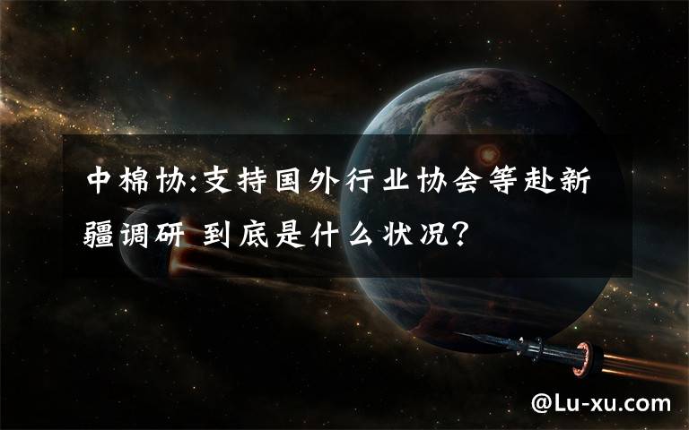 中棉协:支持国外行业协会等赴新疆调研 到底是什么状况？