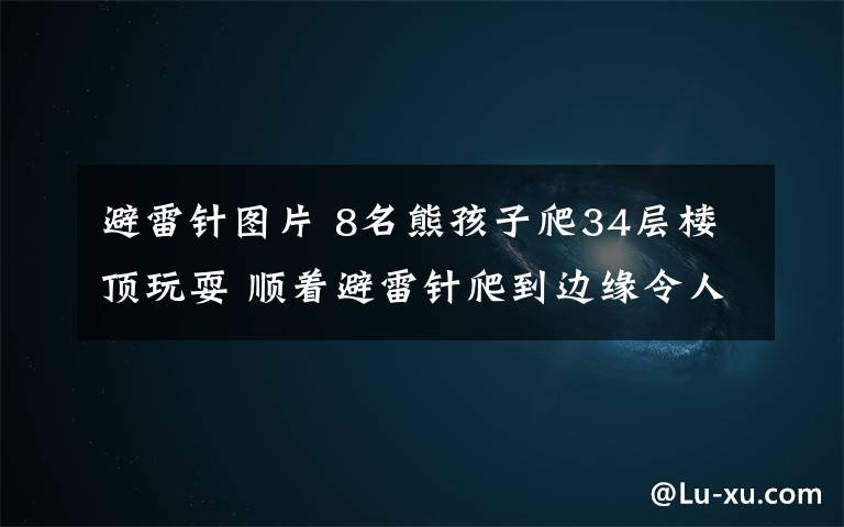 避雷针图片 8名熊孩子爬34层楼顶玩耍 顺着避雷针爬到边缘令人心惊肉跳