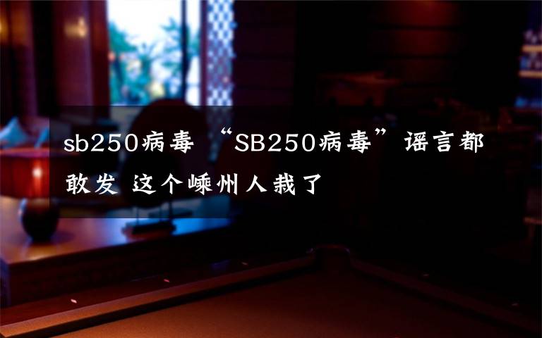 sb250病毒 “SB250病毒”谣言都敢发 这个嵊州人栽了