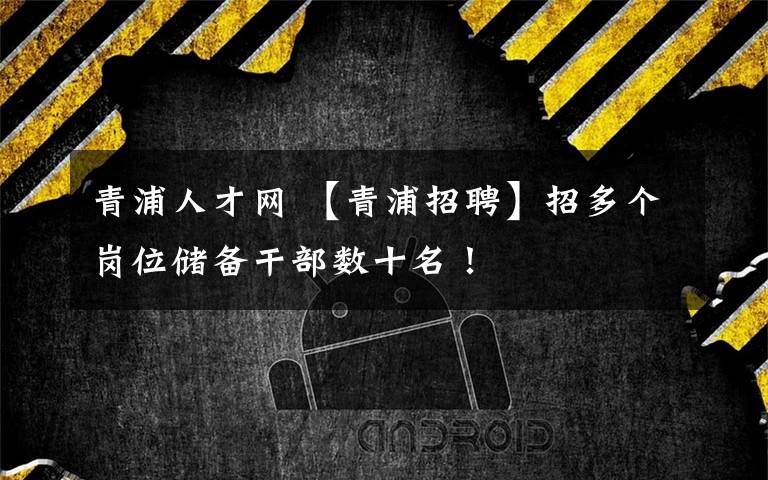 青浦人才网 【青浦招聘】招多个岗位储备干部数十名！