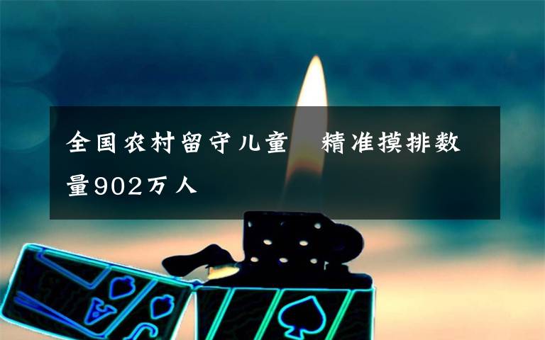 全国农村留守儿童　精准摸排数量902万人