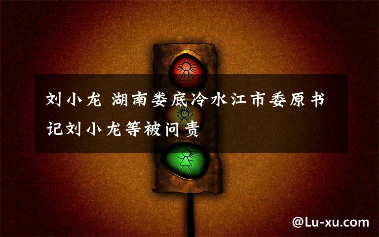刘小龙 湖南娄底冷水江市委原书记刘小龙等被问责