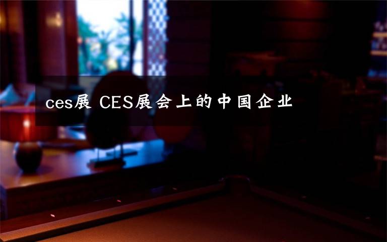 ces展 CES展会上的中国企业