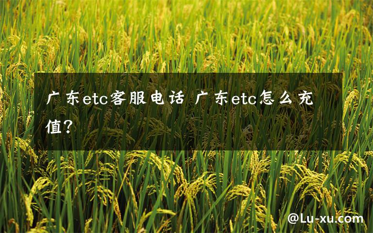 广东etc客服电话 广东etc怎么充值？