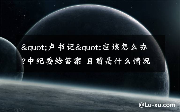 "卢书记"应该怎么办?中纪委给答案 目前是什么情况？