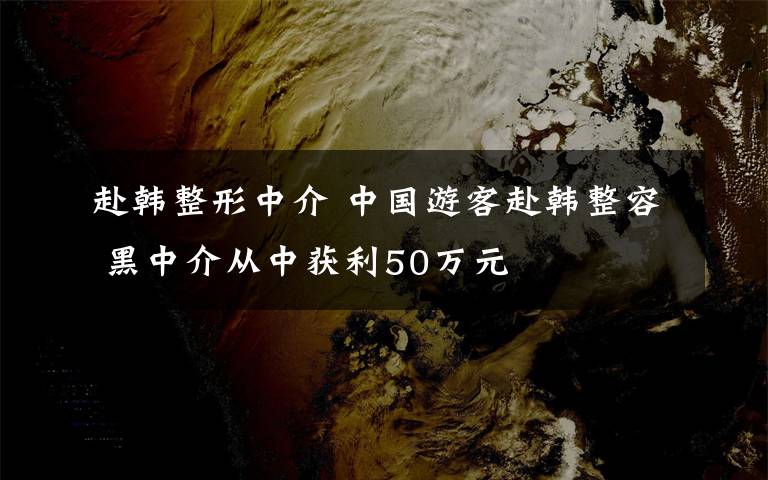 赴韩整形中介 中国游客赴韩整容 黑中介从中获利50万元