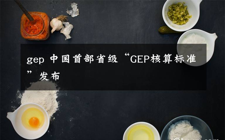 gep 中国首部省级“GEP核算标准”发布