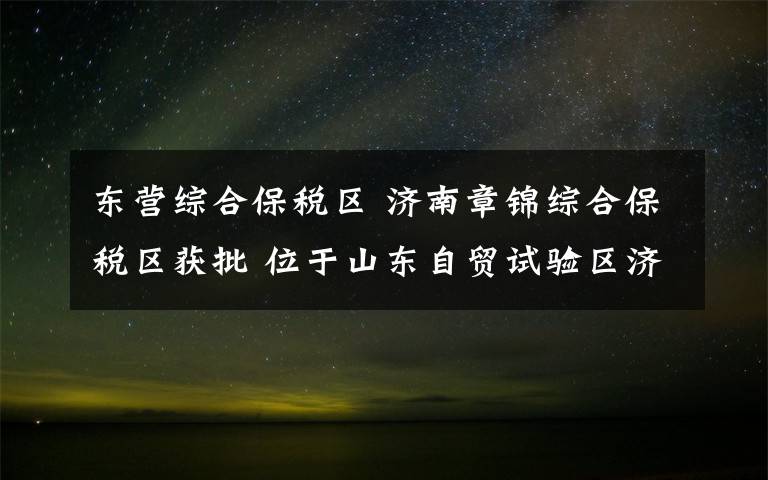 东营综合保税区 济南章锦综合保税区获批 位于山东自贸试验区济南片区中心位置