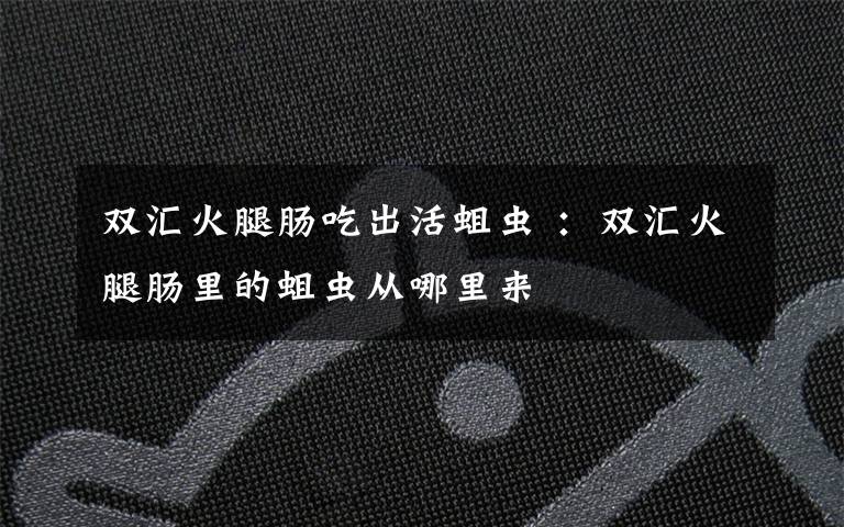 双汇火腿肠吃出活蛆虫 ：双汇火腿肠里的蛆虫从哪里来
