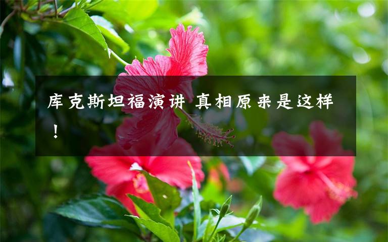 库克斯坦福演讲 真相原来是这样！