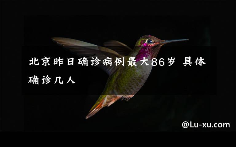 北京昨日确诊病例最大86岁 具体确诊几人