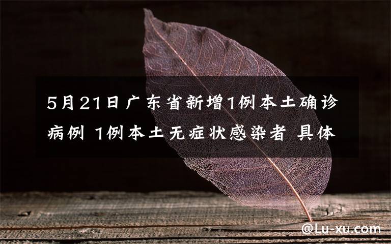 5月21日广东省新增1例本土确诊病例 1例本土无症状感染者 具体是什么情况？