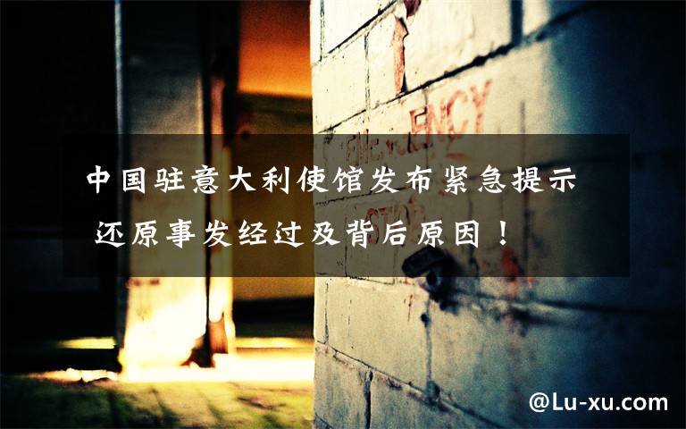 中国驻意大利使馆发布紧急提示 还原事发经过及背后原因！