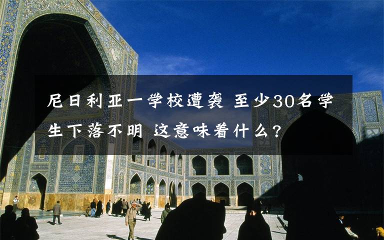 尼日利亚一学校遭袭 至少30名学生下落不明 这意味着什么?