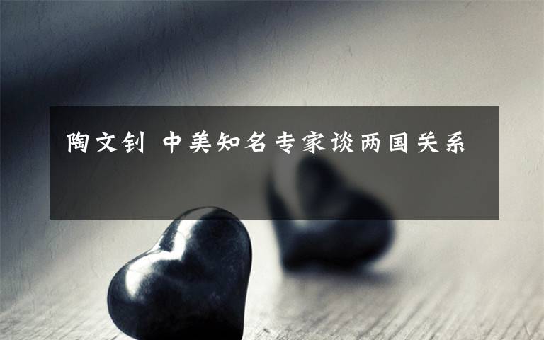 陶文钊 中美知名专家谈两国关系