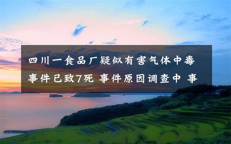 四川一食品厂疑似有害气体中毒事件已致7死 事件原因调查中 事件详情始末介绍！