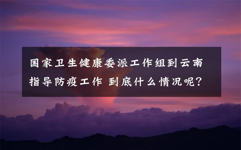 国家卫生健康委派工作组到云南指导防疫工作 到底什么情况呢？