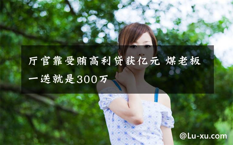 厅官靠受贿高利贷获亿元 煤老板一送就是300万