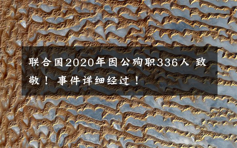 联合国2020年因公殉职336人 致敬！ 事件详细经过！