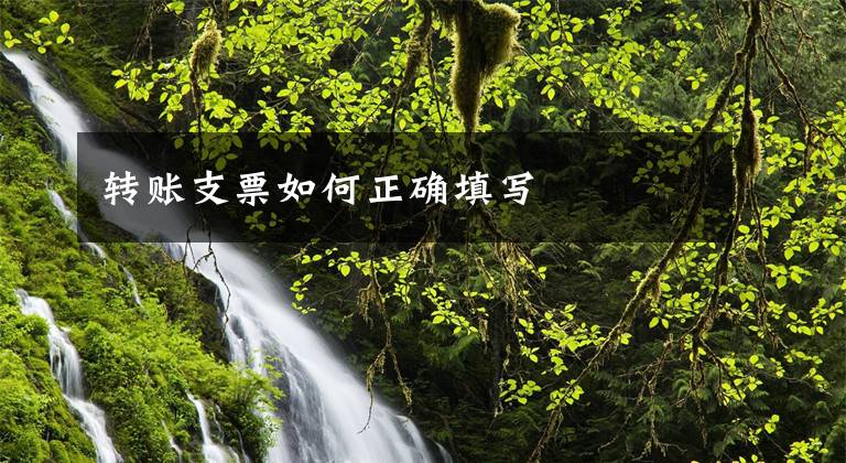 转账支票如何正确填写