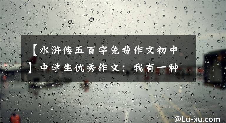 【水浒传五百字免费作文初中】中学生优秀作文：我有一种作为四风论英雄读《水浒传》的感觉。