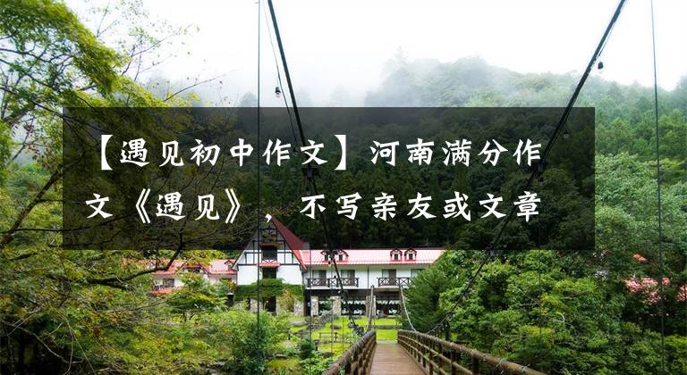 【遇见初中作文】河南满分作文《遇见》，不写亲友或文章，这个构想令人惊叹
