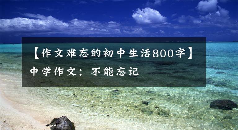 【作文难忘的初中生活800字】中学作文：不能忘记