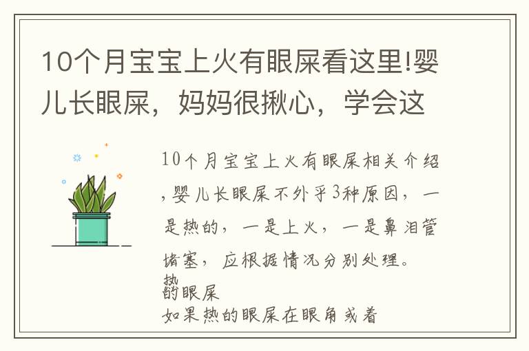 10个月宝宝上火有眼屎看这里!婴儿长眼屎，妈妈很揪心，学会这3种处理方法，妈妈可以安心了