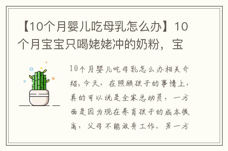 【10个月婴儿吃母乳怎么办】10个月宝宝只喝姥姥冲的奶粉，宝妈好奇偷尝一口后，坐不住了